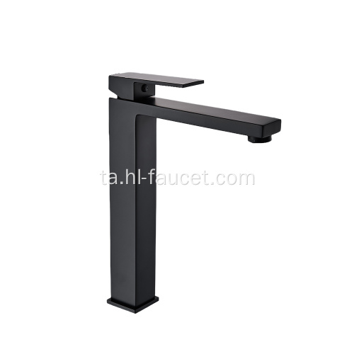 கருப்பு சதுர குழாய் பித்தளை உயர் பாணி basin faucet.